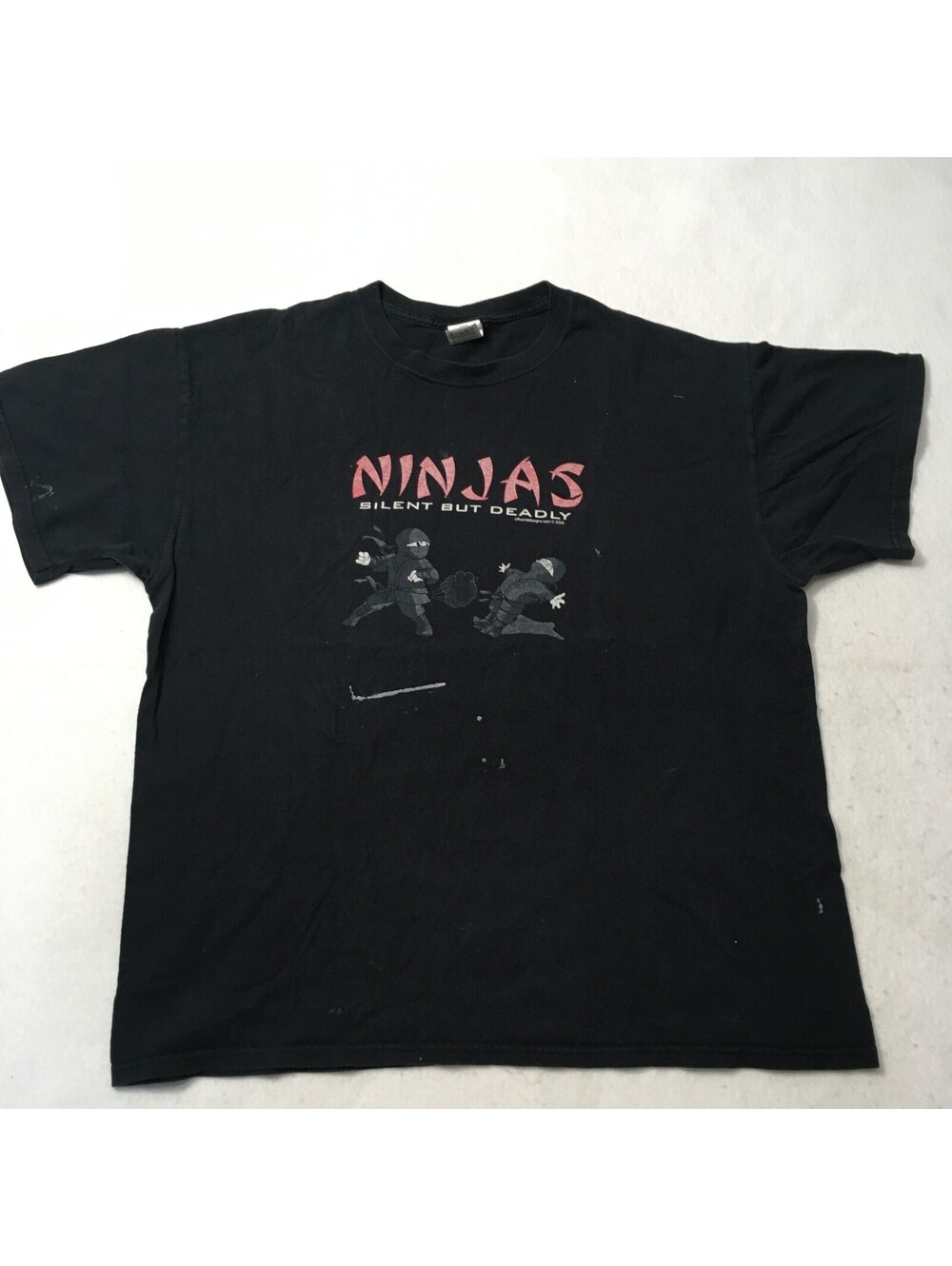 deadly T Shirt Fart Vampires Ninjas Pirates  Adult Size XL cotton see stain